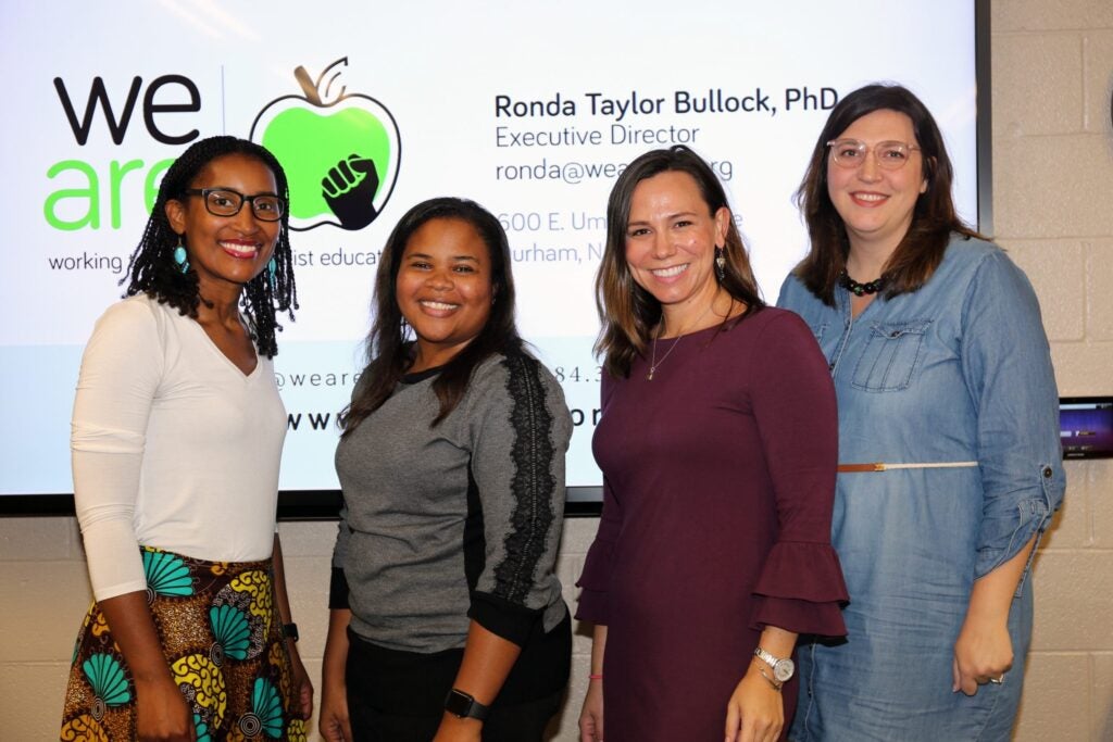 Dr. Ronda Taylor Bullocks takes a photo with members of the COE Diversity Committee