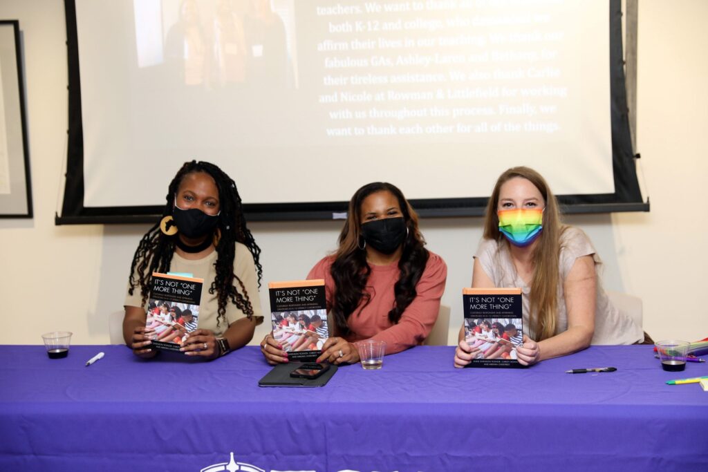 Drs. Mikkaka Overstreet, Christy Howard and Anne Ticknor at a book signing