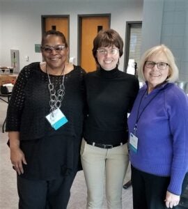 Alumni Ashley Lane with Dr. Lou Sua and Dr. Barbara Marson