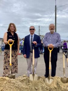 Drs. Dotson and Jones with alumnus David Miller at the Farmville Public Library groundbreaking