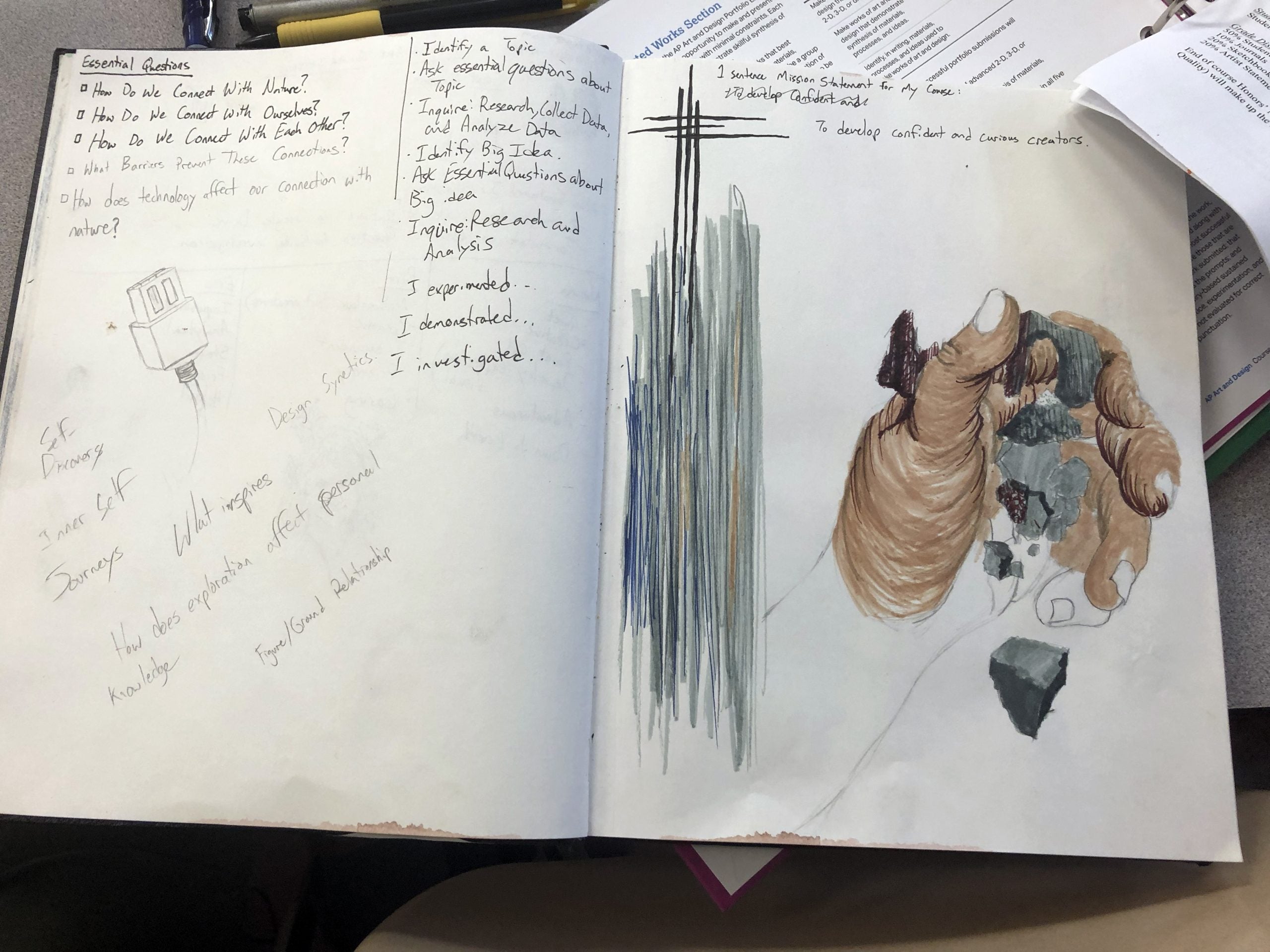 Notebook of Studio Art participant