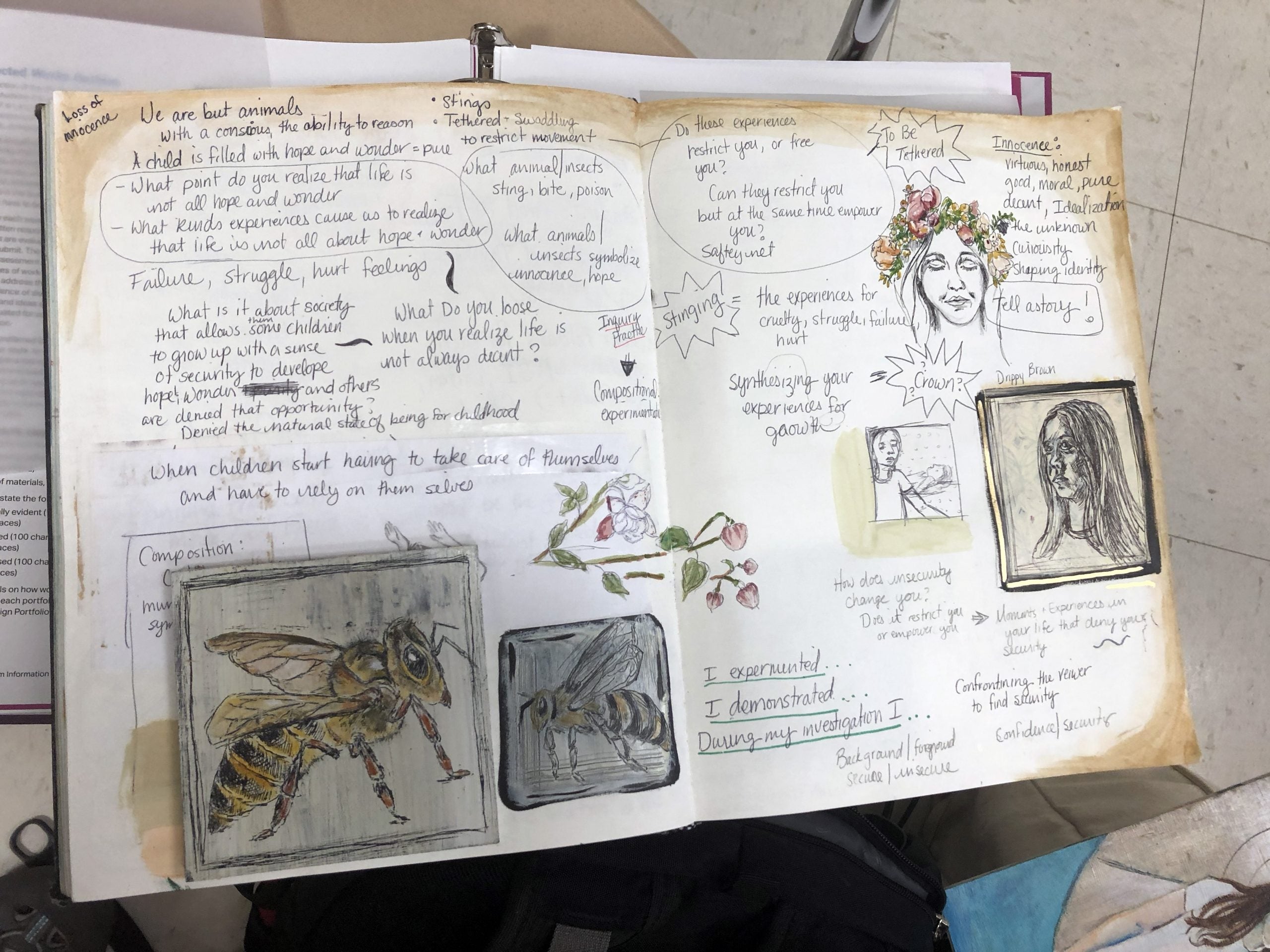 Notebook of a studio art student