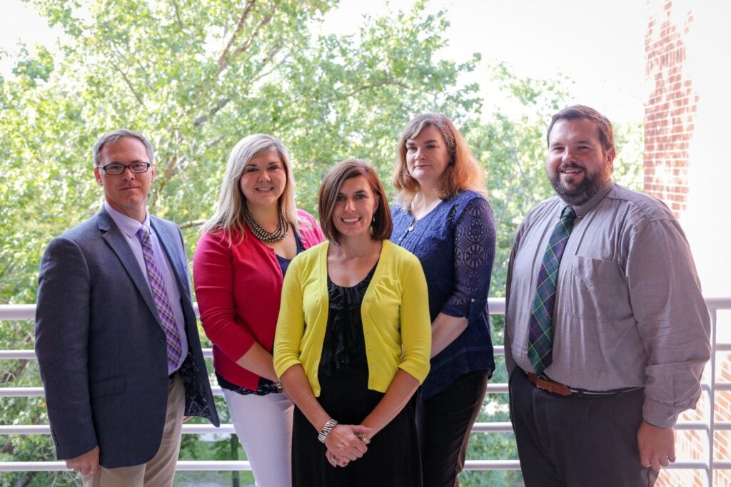 The Project INTERSECT team (from left to right), Dan Dickerson, Carrie Lee, Holly Fales, Christine Wilson, and Ricky Castles. 