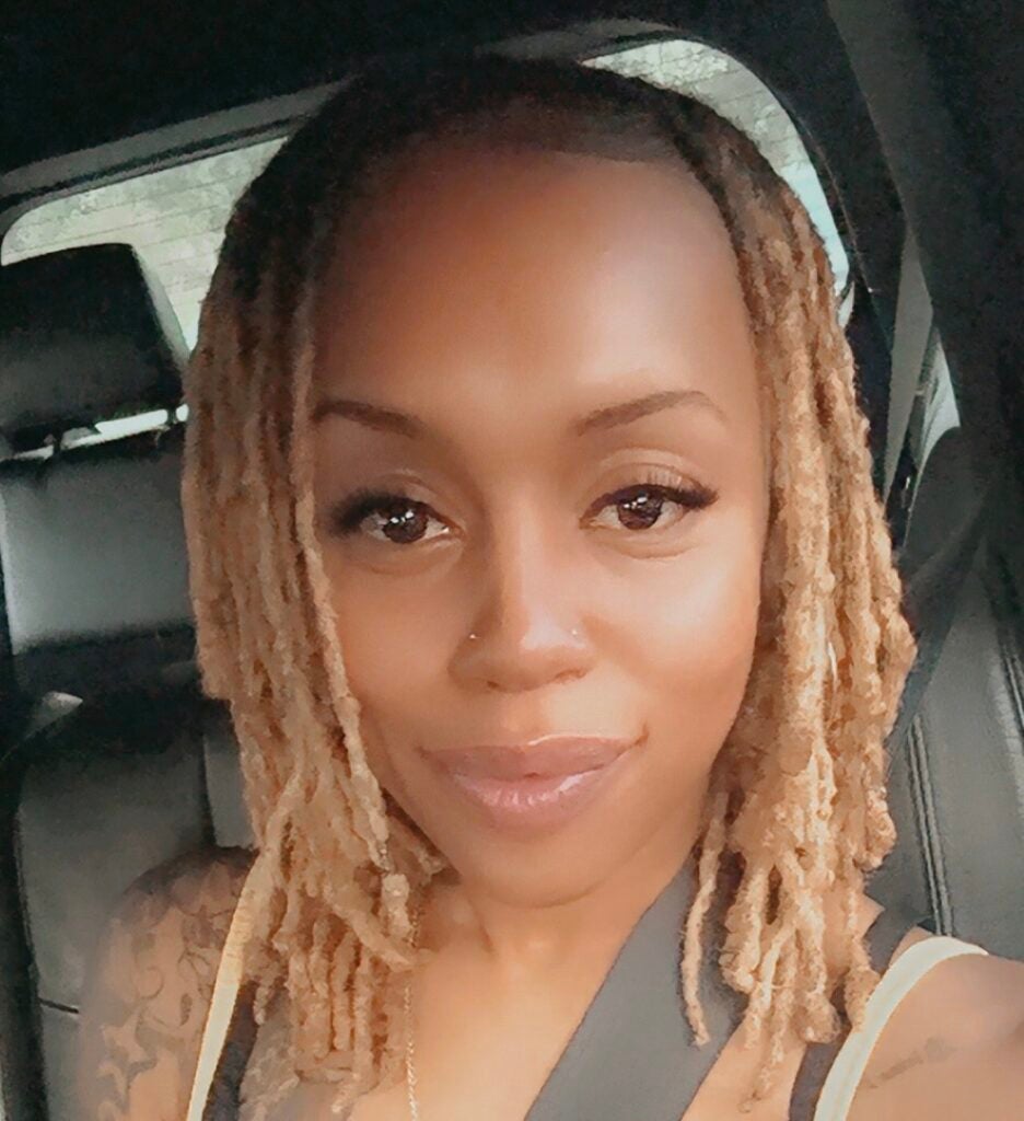 selfie of a woman in a car