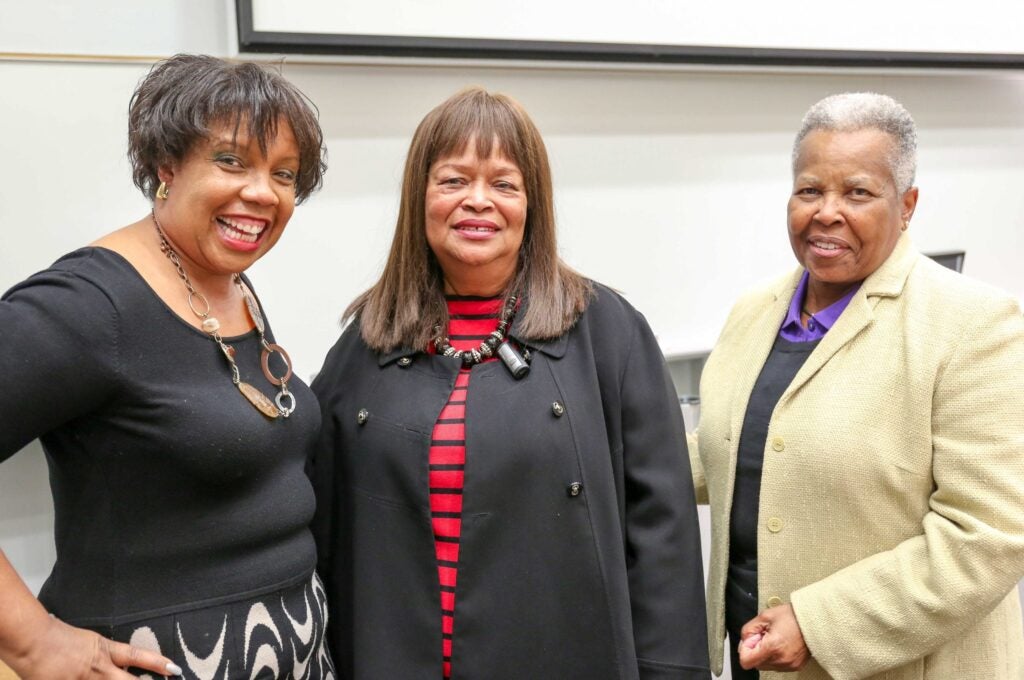 Representative Jean Farmer-Butterfield, D-Pitt, Wilson (middle), stands with Rhea Mills, left, ECU associate professor of Science Education, and ECU College of Education Professional Advisory Board member Brenda Jones.