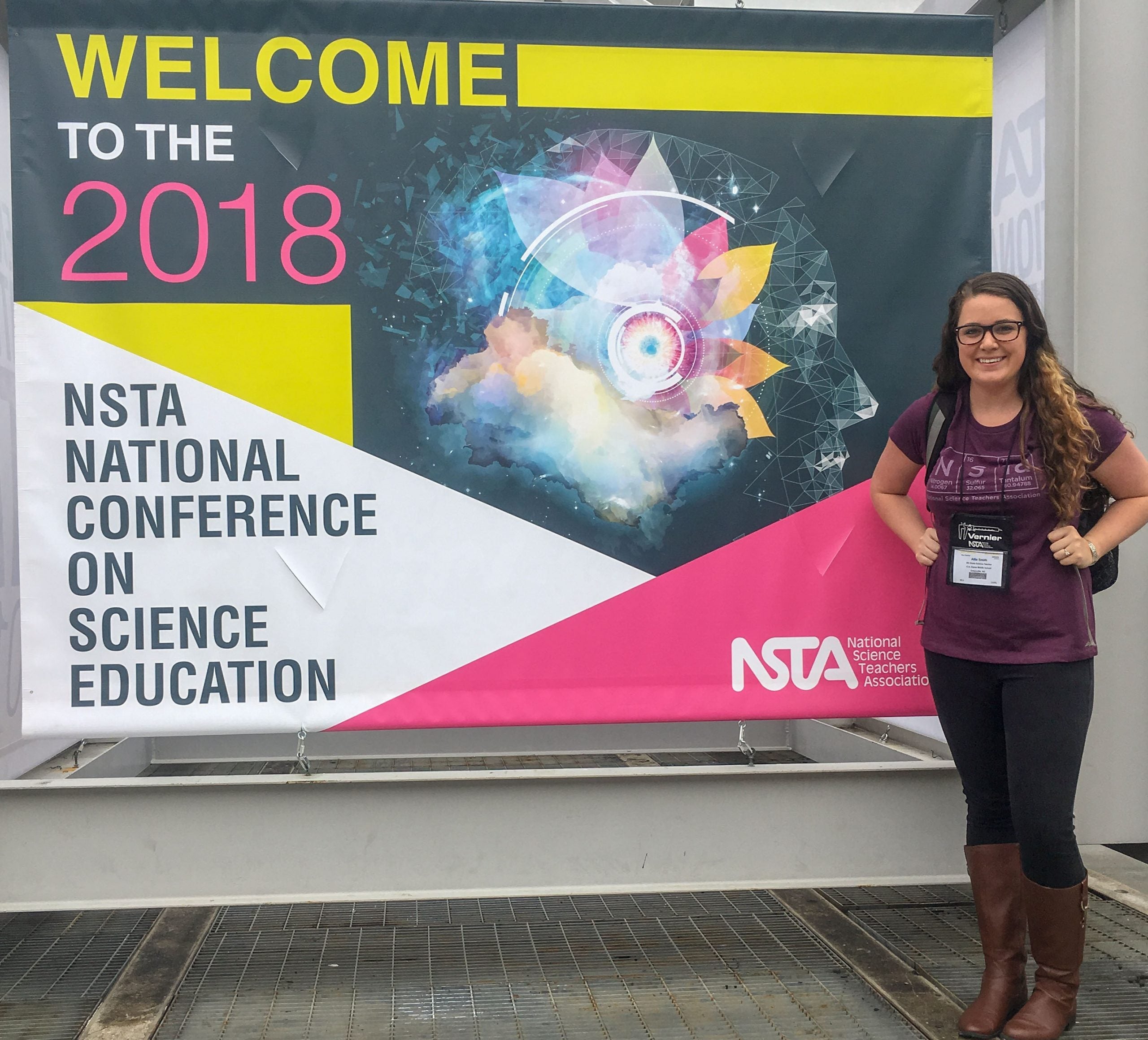John C. Park Scholarship recipient Allie Smith at the 2018 NSTA National Conference on Science Education in Atlanta, Georgia.  