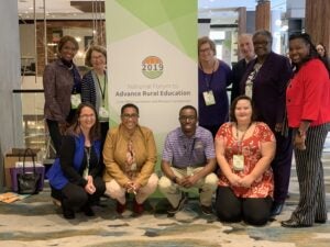 Representatives from ECU, students and school districts attended NREA 2019