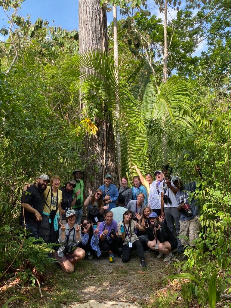group photo in the jungle of Belize