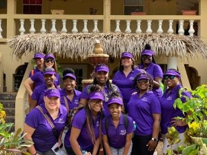 Group of ECU students posing for a picture during study abroad